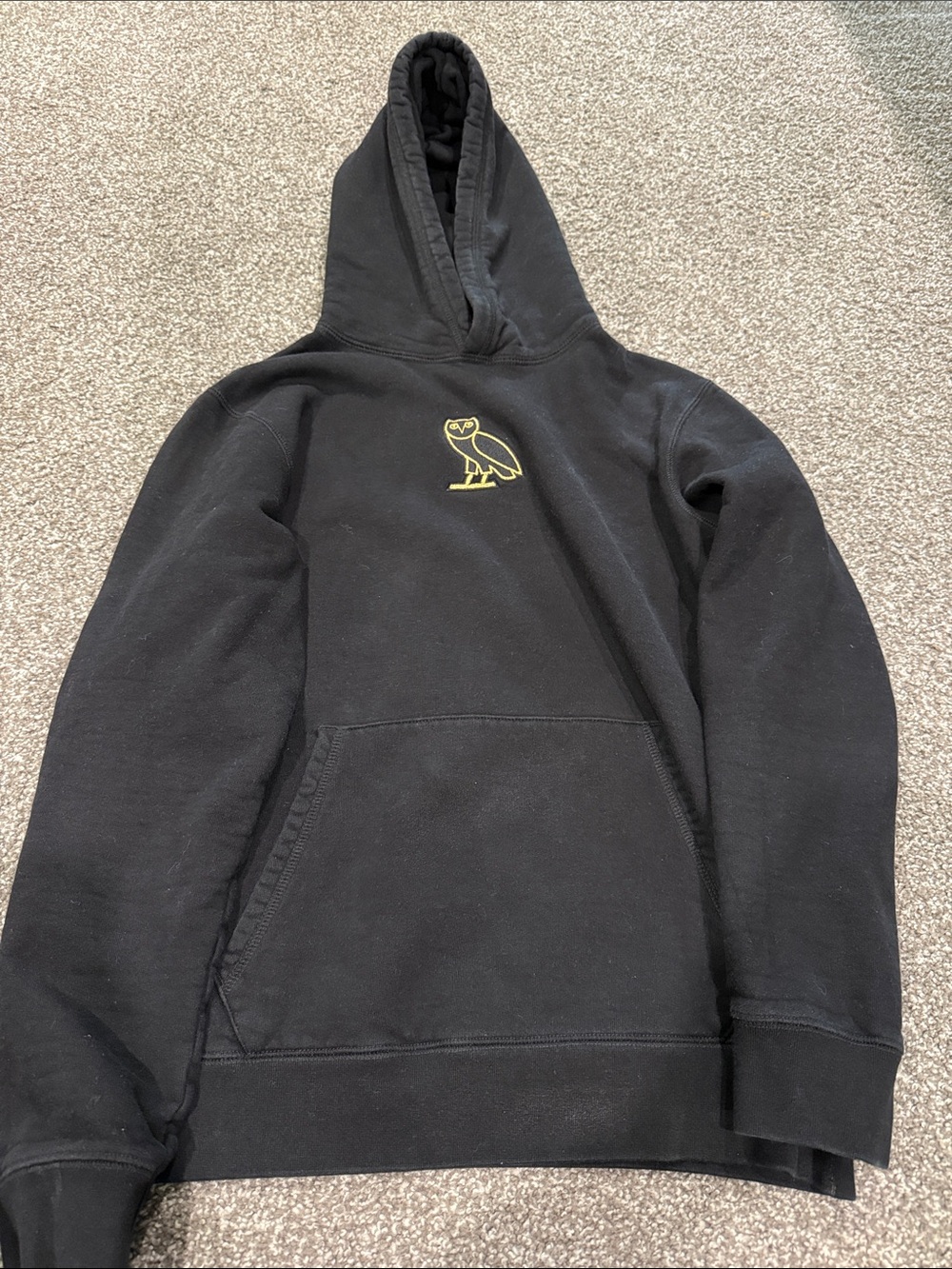 OVO Black Hoodie with Yellow Owl Chest Logo